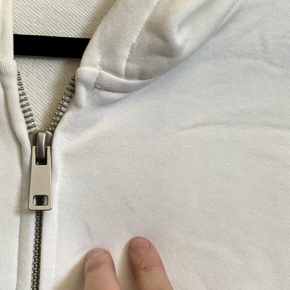 NEW Naked Wardrobe Boyfriend Oversized Full Zip Hoodie in White - Picture 5 of 10
